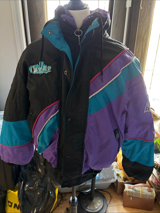 Choko Jackets & Blazers - Choko Colorblock Ski Jacket in Black, Purple & Teal